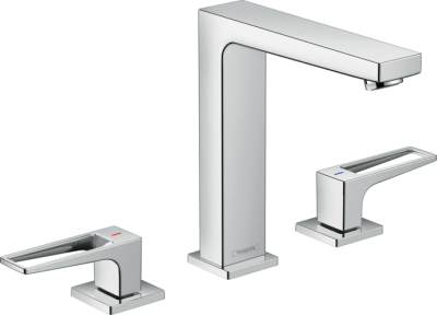  Metropol 3-hole basin mixer 160 with loop handles and push-open waste set