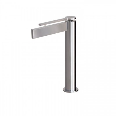 Tall single-hole lavatory faucet with short lever